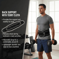 Axox Fitness Adjustable Back Support Belt with Terry Cloth