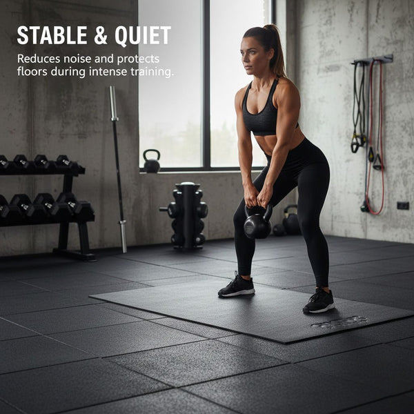 Axox Fitness Non-Slip Fitness Equipment Floor Mat | Black | Small
