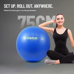 Axox Fitness Anti-Burst Gym Ball 75cm – PVC Exercise Ball for Core, Yoga & Rehab