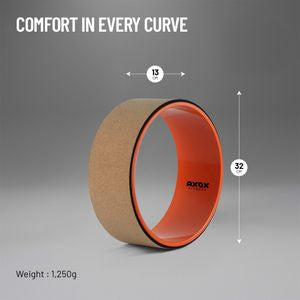 Axox Fitness Cork Yoga Wheel – Eco-Friendly Back Stretch & Flexibility Prop
