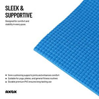 Axox Fitness Exercise & Yoga Mat 5mm – Non-Slip PVC | Blue