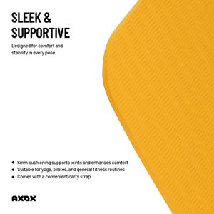 Axox Fitness TPE Yoga & Exercise Mat | 6mm | 1.2kg | Non-Slip | Carry Strap