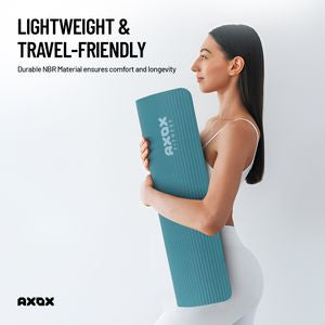 Axox Fitness Dual Color Yoga & Exercise Mat | NBR | 173x61cm | 10mm | Ribbed Grip