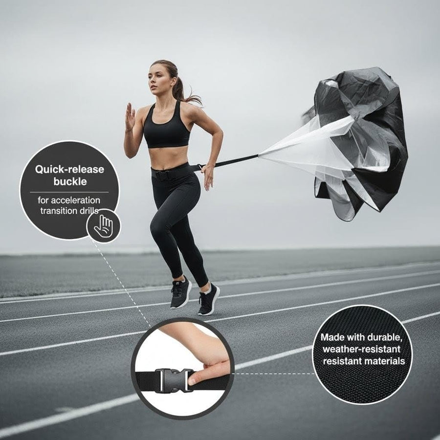 Axox Fitness Speed Running Chute | 360° Belt | Quick-Release | Sprint Resistance Training