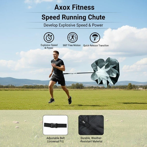 Axox Fitness Speed Running Chute | 360° Belt | Quick-Release | Sprint Resistance Training