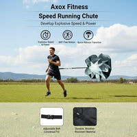 Axox Fitness Speed Running Chute | 360° Belt | Quick-Release | Sprint Resistance Training