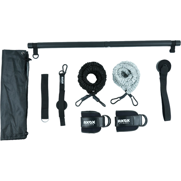 Axox Fitness Resistance Training Set | 3 Tubes | Bar | Door Anchor | Full-Body Kit