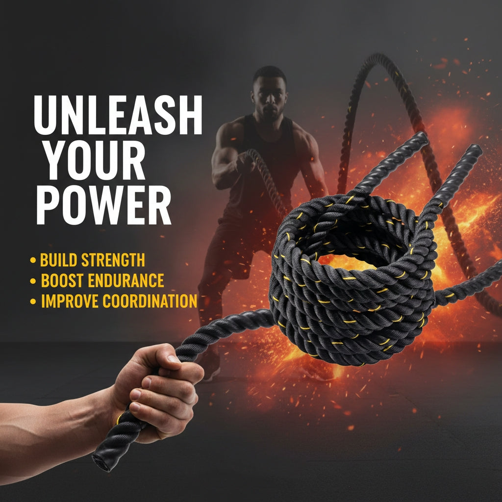 Power Training Rope 30ft – Heavy-Duty Battle Rope