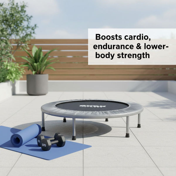 Axox Fitness Aerobic Bouncer Trampoline | 38-Inch | Silver Grey
