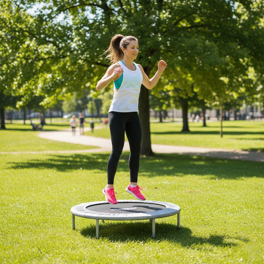 Axox Fitness Aerobic Bouncer Trampoline | 38-Inch | Silver Grey