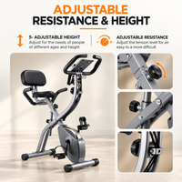X-Fit Foldable Exercise Bike – Magnetic Resistance Indoor Cycling Bike with LCD Display & Resistance Bands