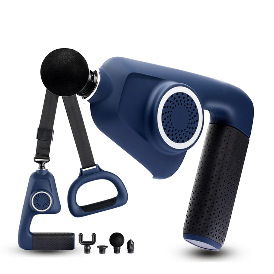 Physio Pro Massage Gun - Deep Tissue Percussion Therapy, 6 Intensity Levels, Stretch Belt - Portable & Rechargeable