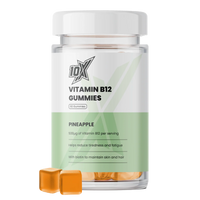 10X Athletic Vitamin B12 Gummies | High Strength B12 Energy Supplement | 60 Gummies | Vegan | Supports Energy, Focus & Immune System | Pineapple Flavor