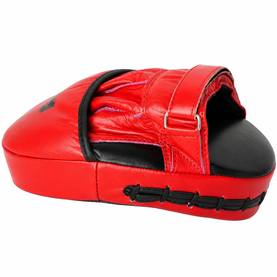 Axox Fitness Leather Focus Mitts for Boxing & MMA Training – Black/Red (L/XL)