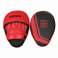 Axox Fitness Leather Focus Mitts for Boxing & MMA Training – Black/Red (L/XL)