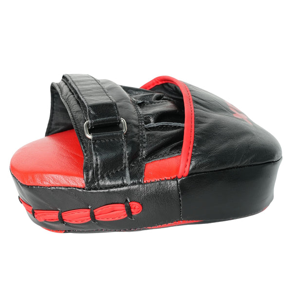 Axox Fitness Leather Focus Mitts – L/XL | Red/Black