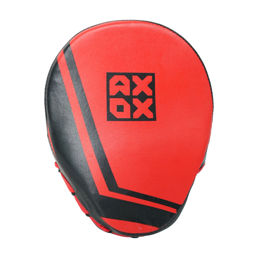 Axox Fitness Leather Focus Mitts – L/XL | Red/Black