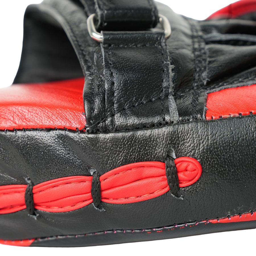 Axox Fitness Leather Focus Mitts – L/XL | Red/Black