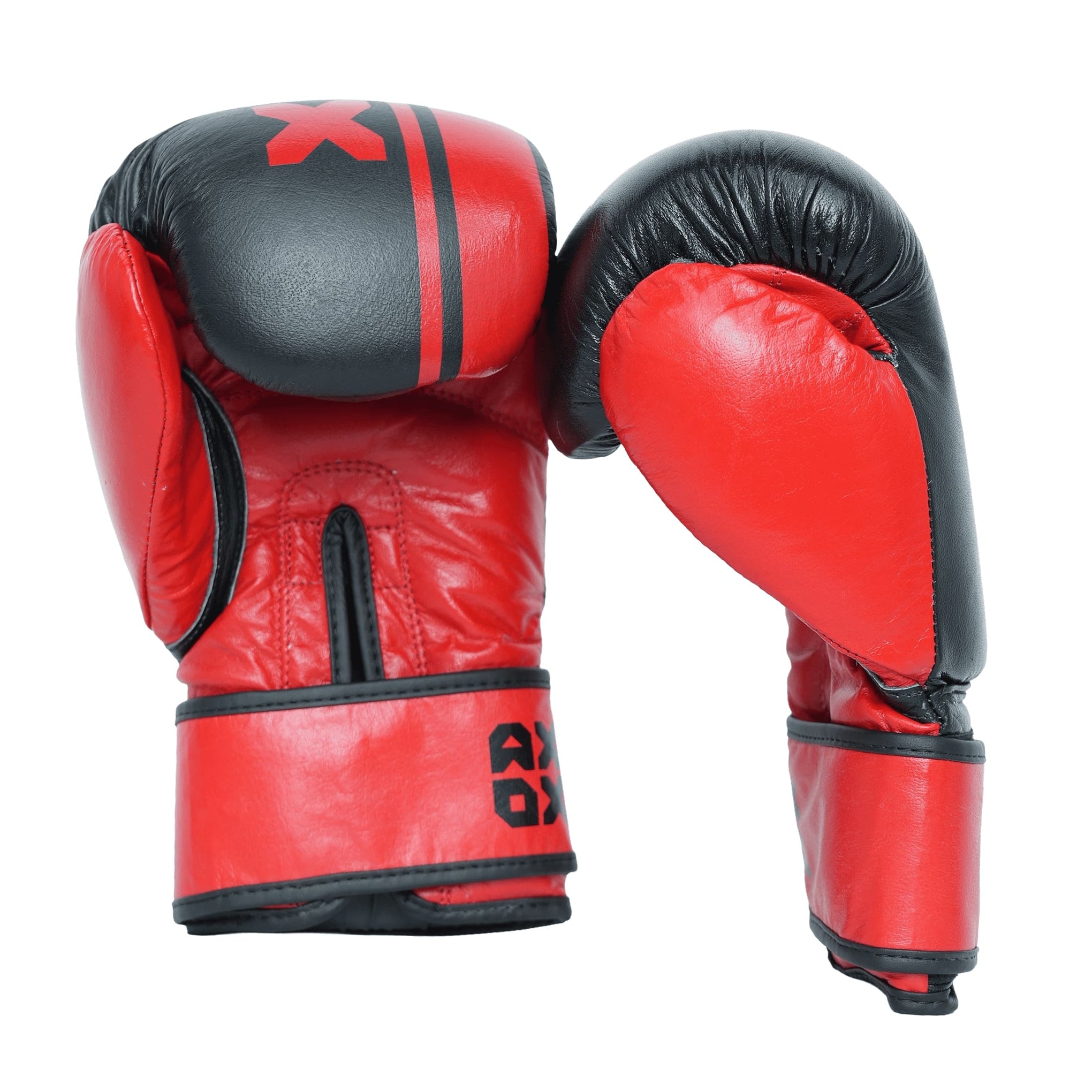 Leather Boxing Gloves for Training – Black/Red | 10 Oz