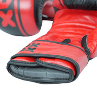 Leather Boxing Gloves for Training – Black/Red | 14 Oz