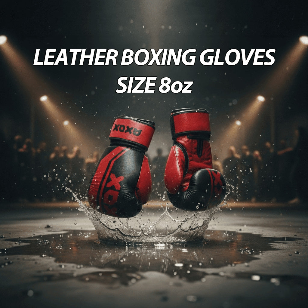 Leather Boxing Gloves for Training – Black/Red | 8 Oz
