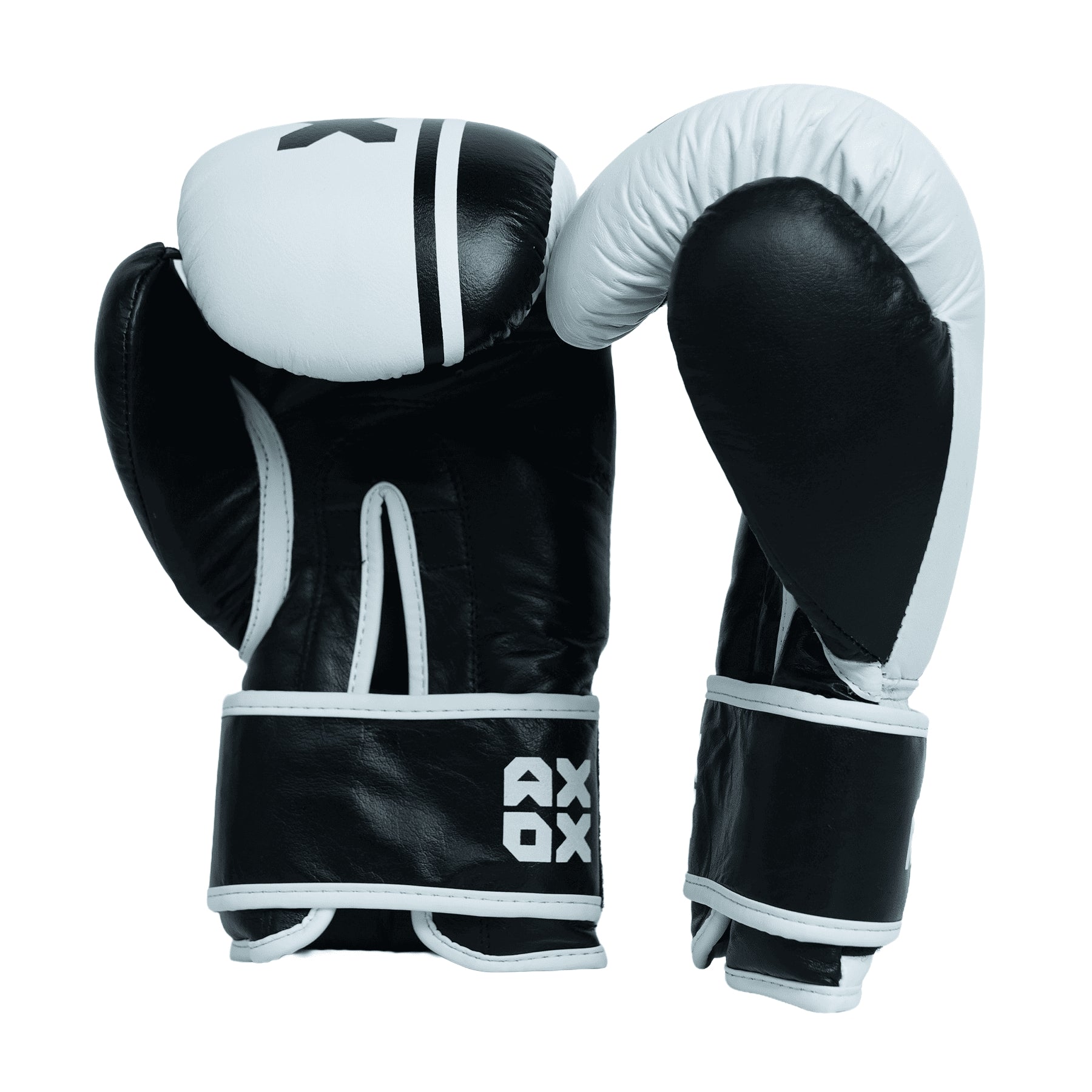 Leather Boxing Gloves for Training – White/Black | 10 Oz