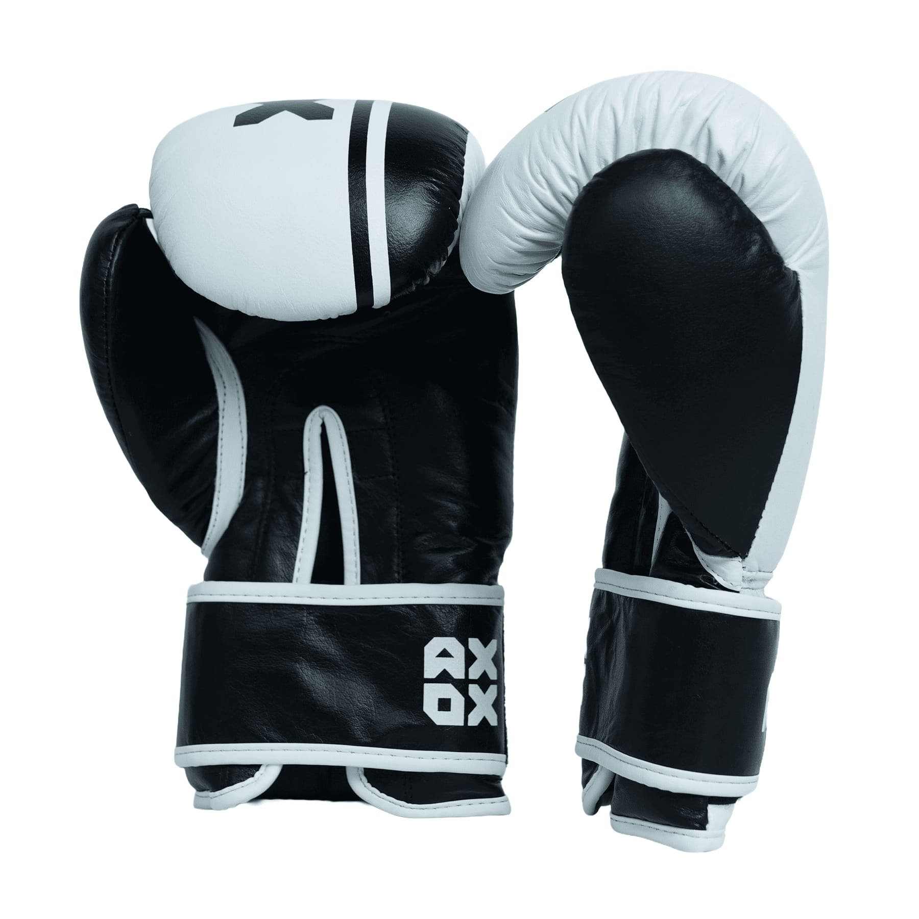 Leather Boxing Gloves for Training – White/Black | 4 Oz