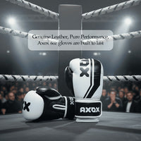 Leather Boxing Gloves for Training – White/Black | 6 Oz