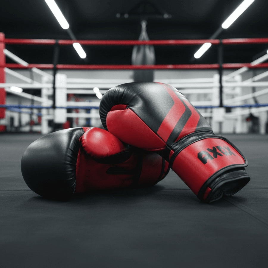 PVC Boxing Gloves - Black/Red | 4 Oz