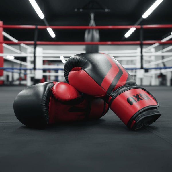 PVC Boxing Gloves - Black/Red | 8 Oz