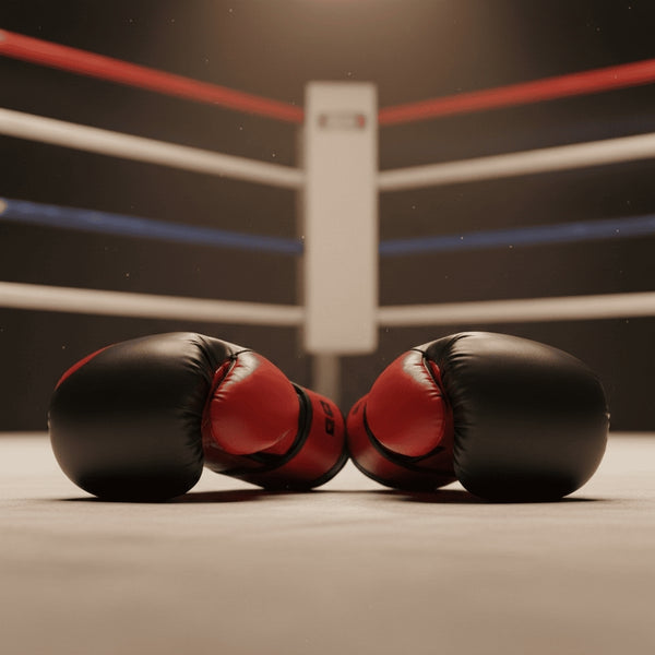 PVC Boxing Gloves - Black/Red | 8 Oz