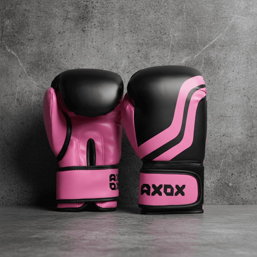 PVC Boxing Gloves - Pink/Black | 4 Oz