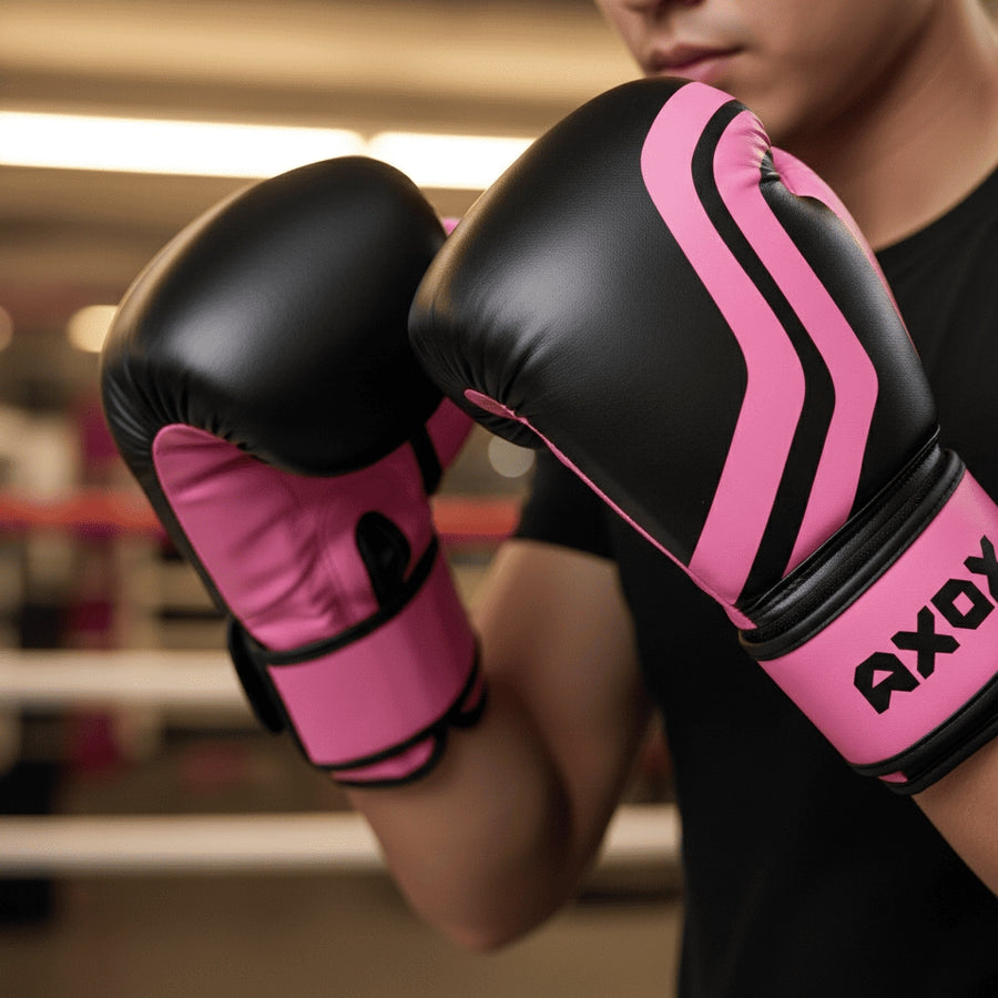 PVC Boxing Gloves - Pink/Black | 4 Oz
