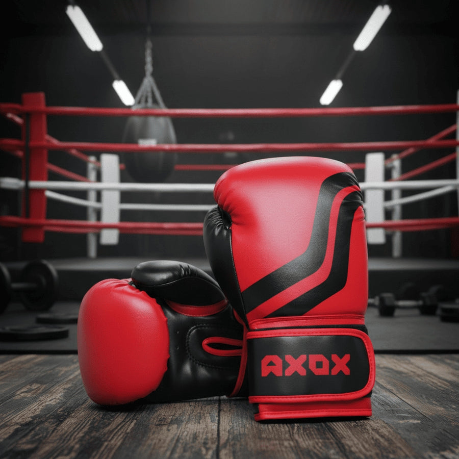PVC Boxing Gloves - Red/Black | 6 Oz