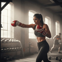 PVC Boxing Gloves - White/Red | 4 Oz