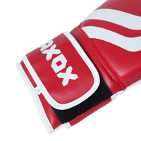 PVC Boxing Gloves - White/Red | 6 Oz