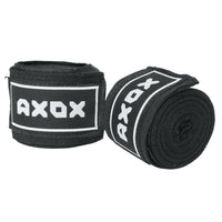 Axox Fitness Cotton/Nylon Hand Wraps – 4M (Pair) | Black