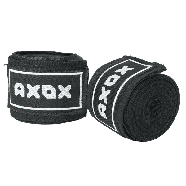 Axox Fitness Cotton/Nylon Hand Wraps – 4M (Pair) | Black