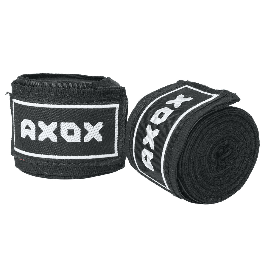 Axox Fitness Cotton/Nylon Hand Wraps – 4M (Pair) | Black