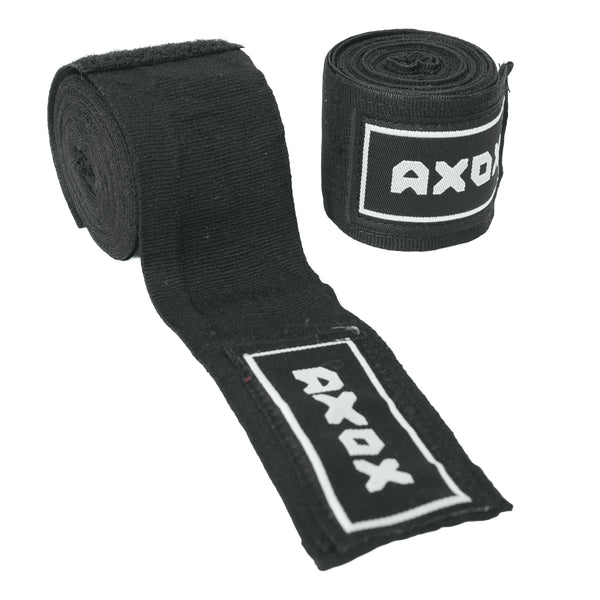 Axox Fitness Cotton/Nylon Hand Wraps – 4M (Pair) | Black