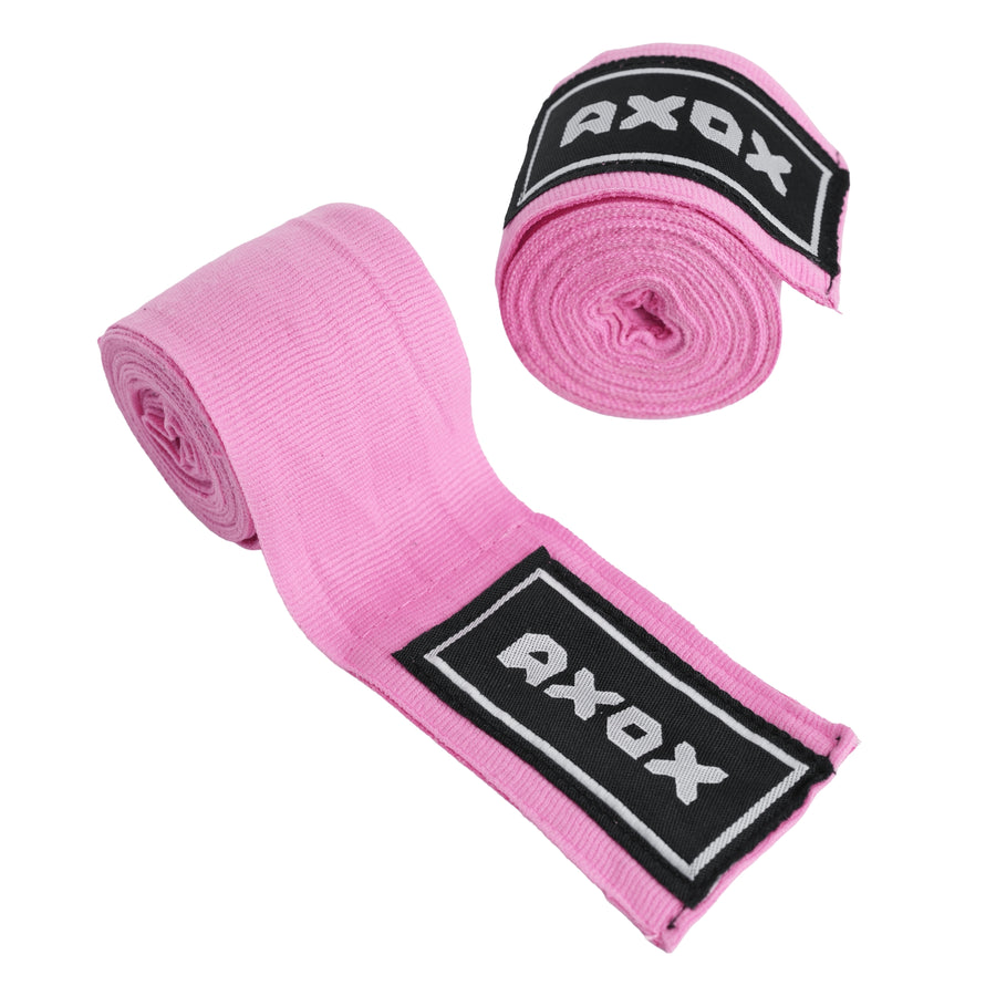 Axox Fitness Cotton/Nylon Hand Wraps – 4M (Pair) | Pink