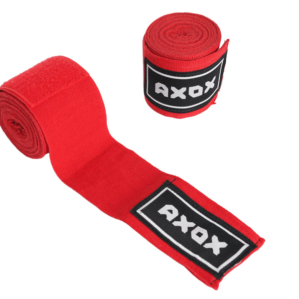 Axox Fitness Cotton/Nylon Hand Wraps – 4M (Pair) | Red