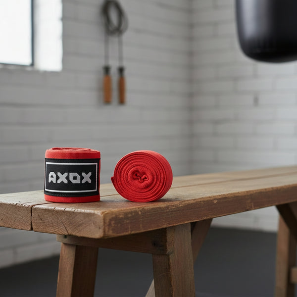 Axox Fitness Cotton/Nylon Hand Wraps – 4M (Pair) | Red
