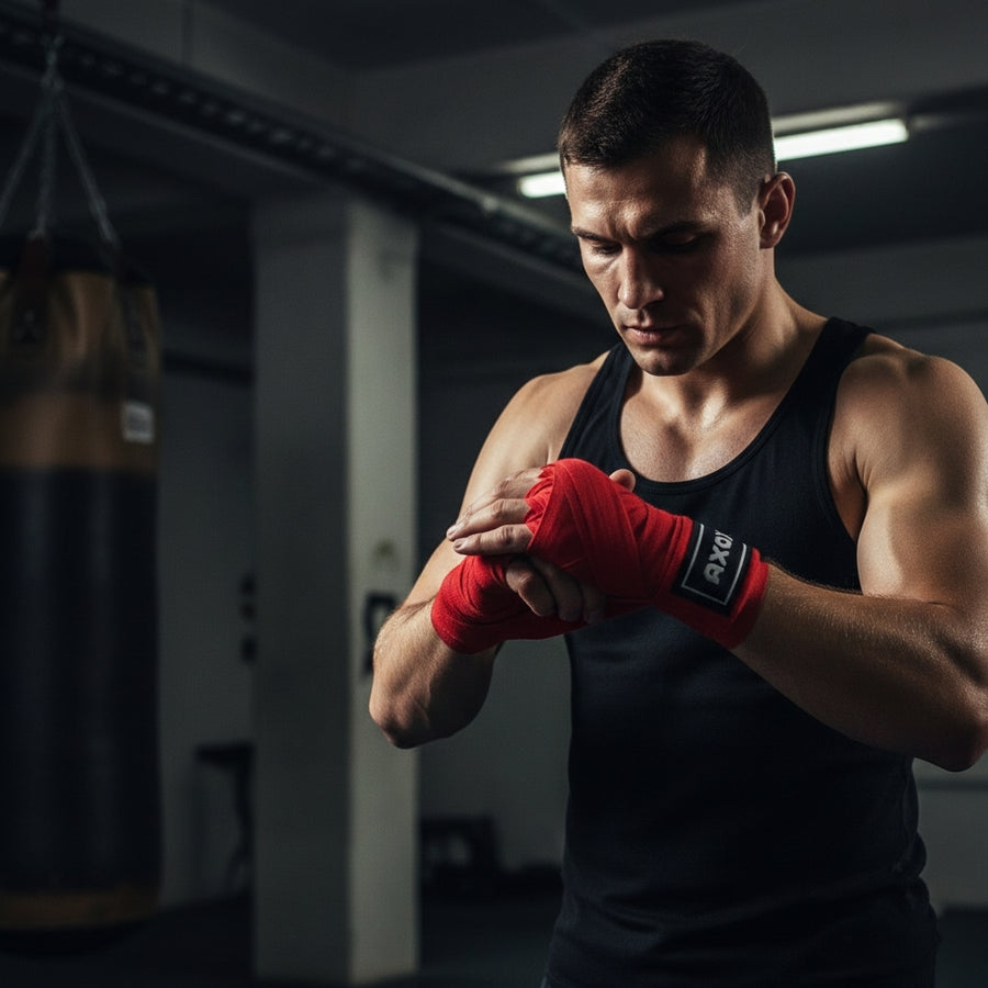 Axox Fitness Cotton/Nylon Hand Wraps – 4M (Pair) | Red