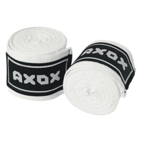 Axox Fitness Cotton/Nylon Hand Wraps – 4M (Pair) | White