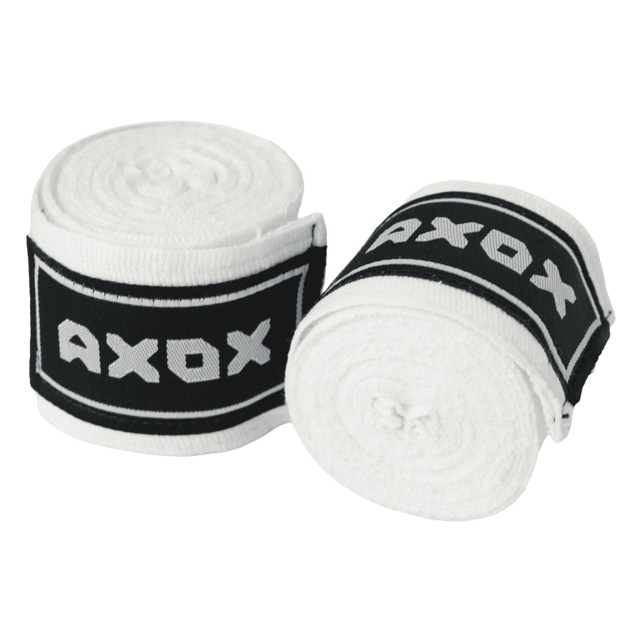 Axox Fitness Cotton/Nylon Hand Wraps – 4M (Pair) | White