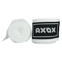 Axox Fitness Cotton/Nylon Hand Wraps – 4M (Pair) | White