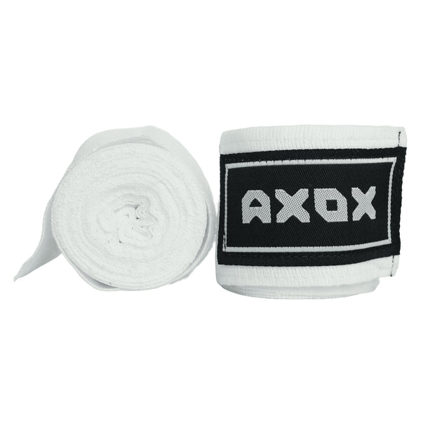 Axox Fitness Cotton/Nylon Hand Wraps – 4M (Pair) | White