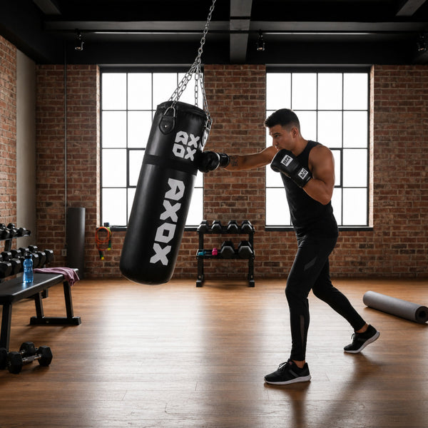Axox Fitness Leather Filled Punching Bag – 60KG