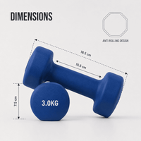 Axox Fitness Neoprene Dumbbell | 3kg Pair |